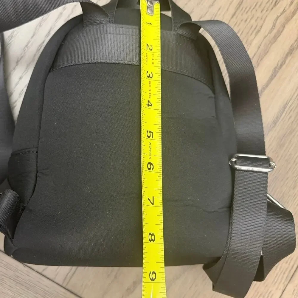 Black Neoprene Mini Backpack Small Lightweight Zip Adjustable Straps